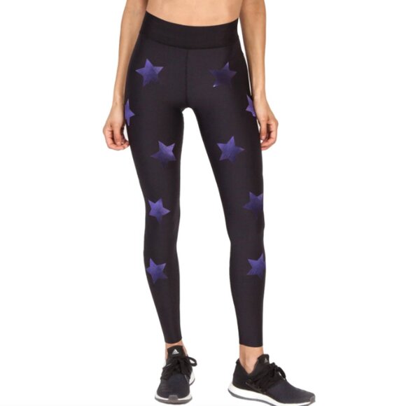Ultracor Leggings Womens XS Blue Purple Metallic Star Knockout Ultra High Active - Picture 1 of 16